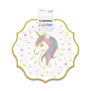 6 assiettes licorne