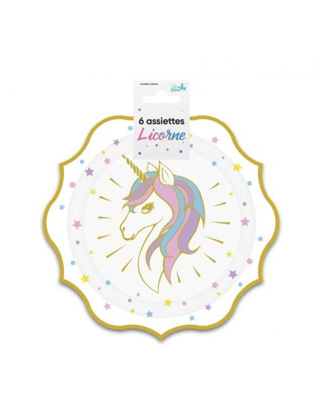 6 assiettes licorne