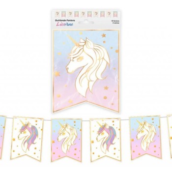 Guirlande fanions licorne 3m