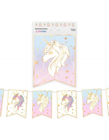 Guirlande fanions licorne 3m