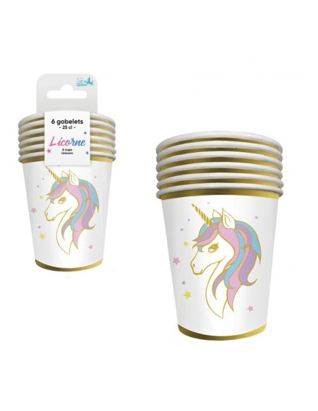 6 gobelets licorne