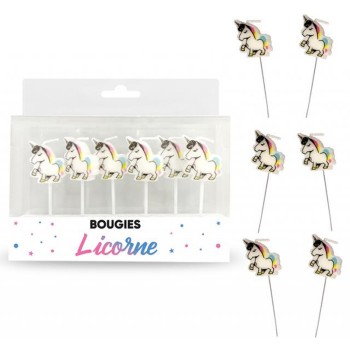 6 bougies licorne