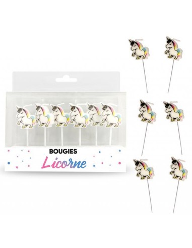 6 bougies licorne