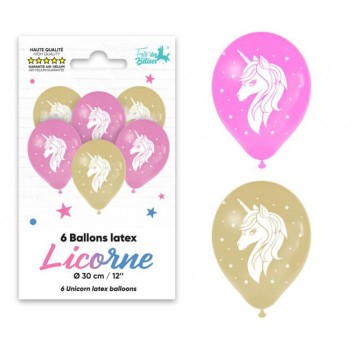 6 ballons licorne