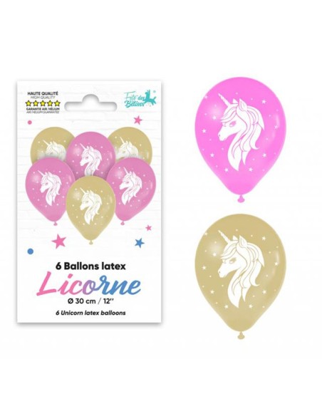 6 ballons licorne
