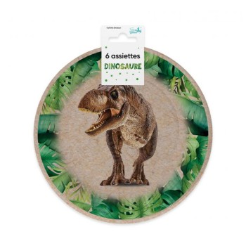 6 assiettes dinosaure