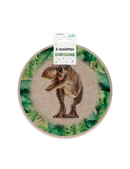 6 assiettes dinosaure