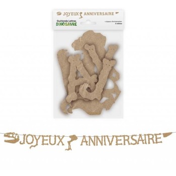 Guirlande lettres joyeux anniversaire dinosaure 4m
