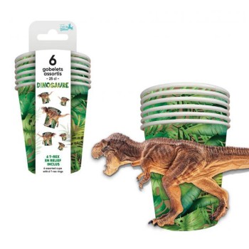 6 gobelets dinosaure