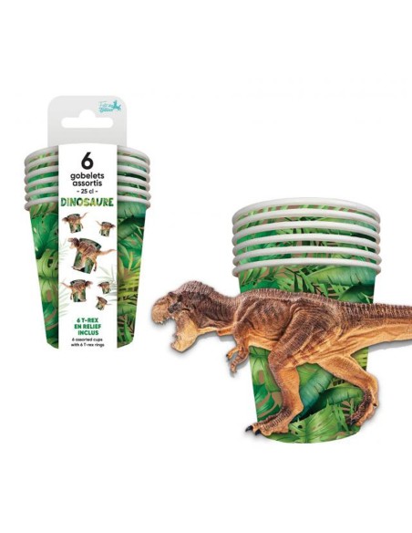 6 gobelets dinosaure