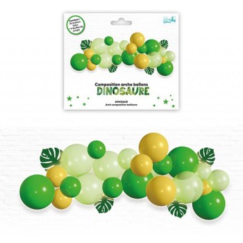 Composition arche à ballons dinosaure