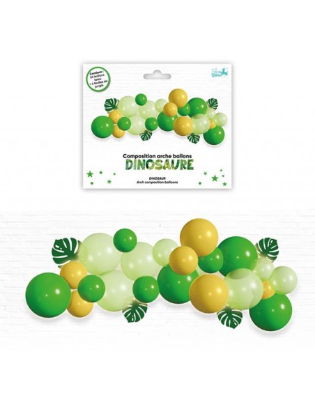Composition arche à ballons dinosaure