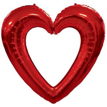 Ballon cadre gonflable coeur rouge