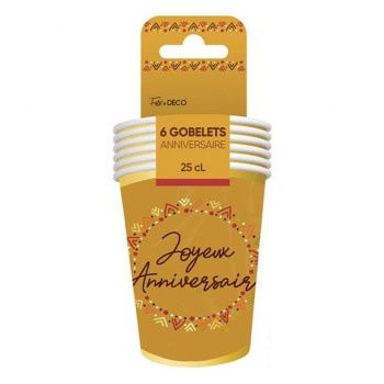 6 gobelets anniversaire bohème curry
