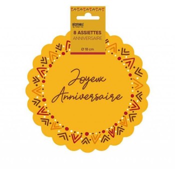 8 assiettes anniversaire bohème