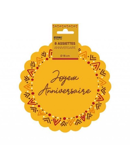 8 assiettes anniversaire bohème