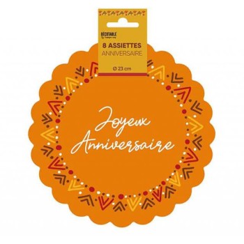 8 assiettes anniversaire bohème