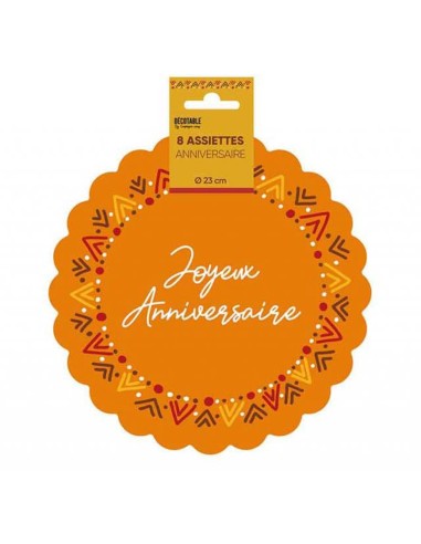 8 assiettes anniversaire bohème