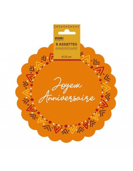 8 assiettes anniversaire bohème