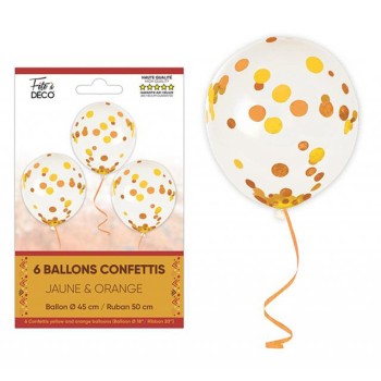 6 ballons confettis bohème
