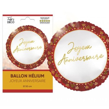 Ballon rond joyeux anniversaire bohème