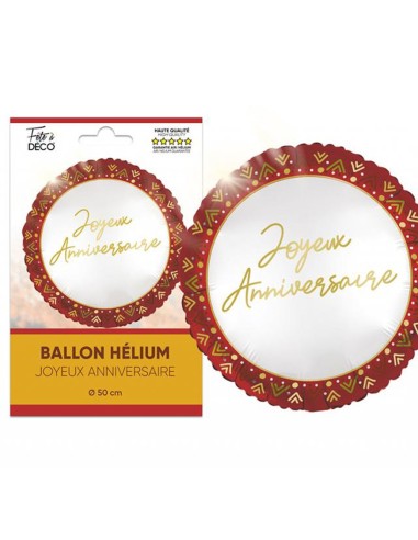 Ballon rond joyeux anniversaire bohème