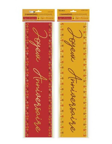 2 banderoles joyeux anniversaire bohème