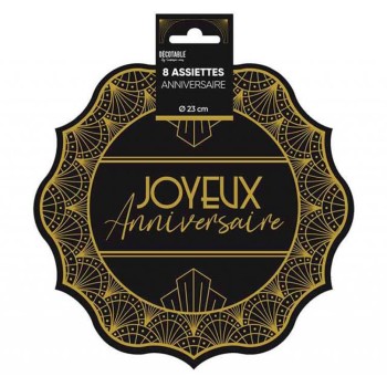 assiettes anniversaire art déco