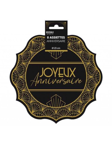 assiettes anniversaire art déco