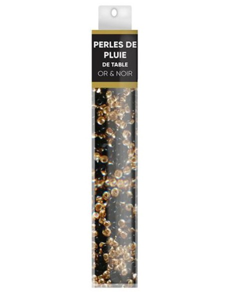 Perles de pluie or et noir art déco