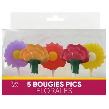 5 bougies pics florales