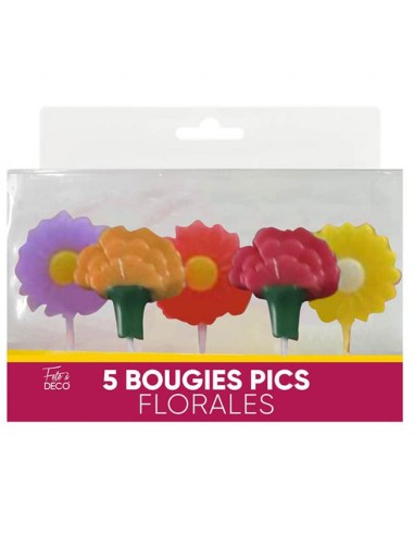 5 bougies pics florales