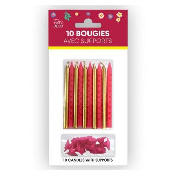 6 bougies paillettes florales