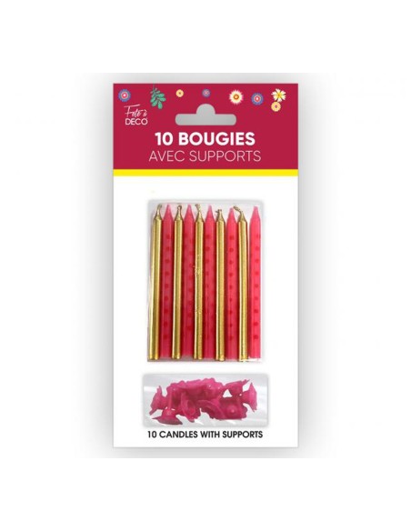 6 bougies paillettes florales