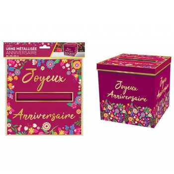 Urne joyeux anniversaire floral