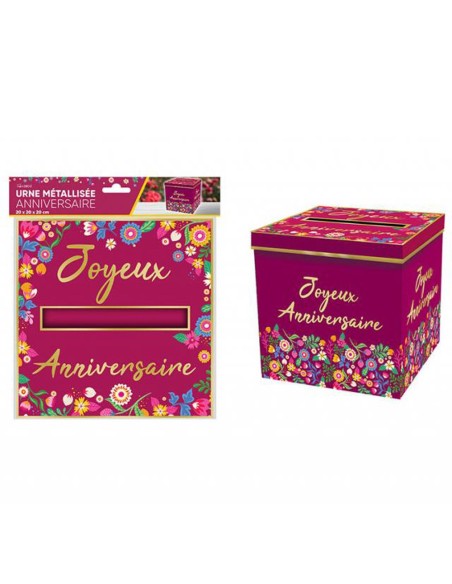 Urne joyeux anniversaire floral