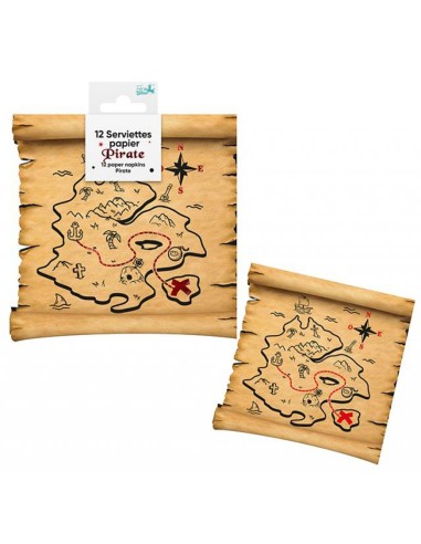 12 serviettes pirate