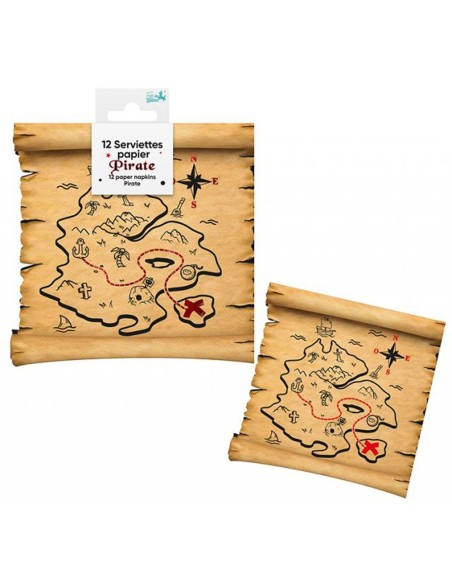 12 serviettes pirate