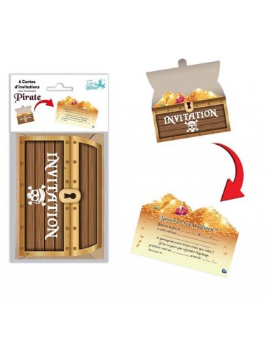 6 cartons invitation pirate