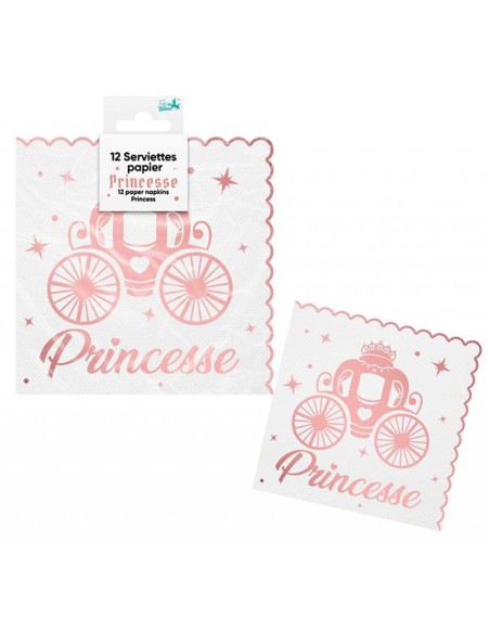 12 serviettes princesse