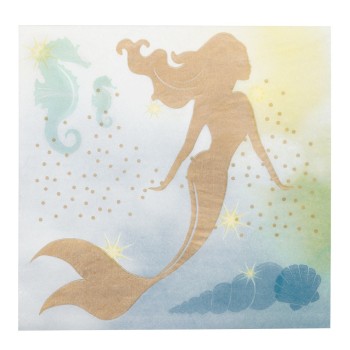 20 serviettes sirène