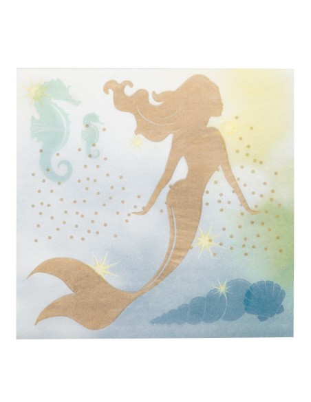 20 serviettes sirène