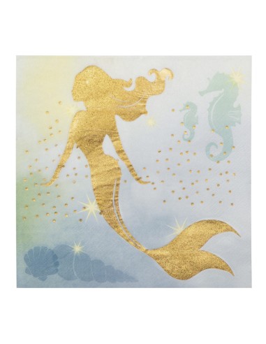 20 serviettes sirène