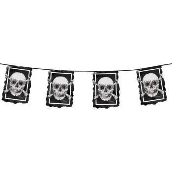 Guirlande fanions têtes de mort 6m