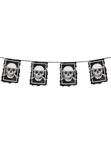 Guirlande fanions têtes de mort 6m