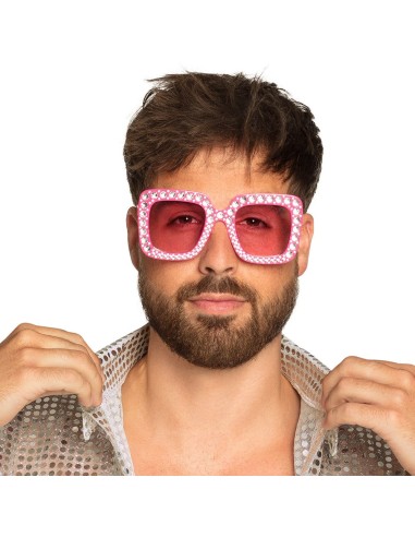 Lunettes bling bling rose