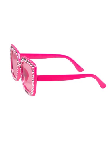 Lunettes bling bling rose