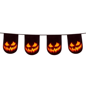 Guirlande fanions citrouille Halloween 6m