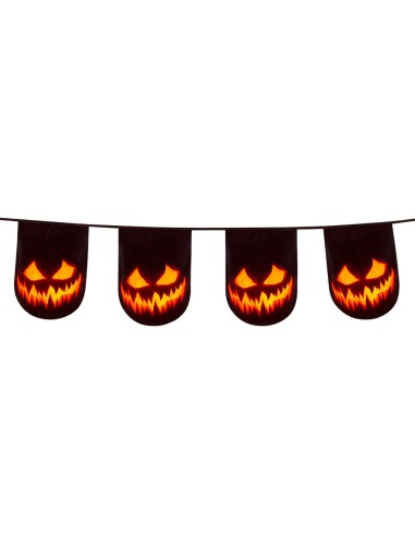 Guirlande fanions citrouille Halloween 6m