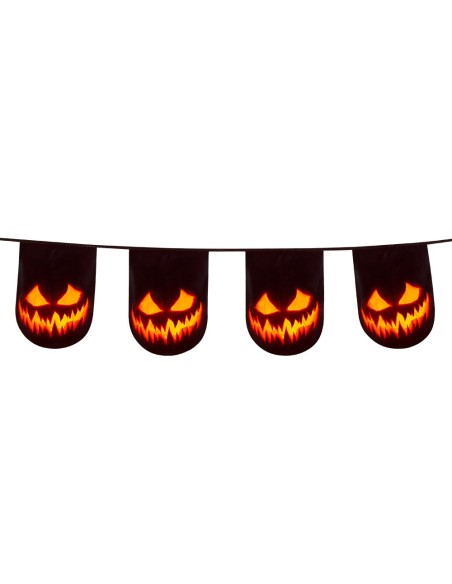Guirlande fanions citrouille Halloween 6m